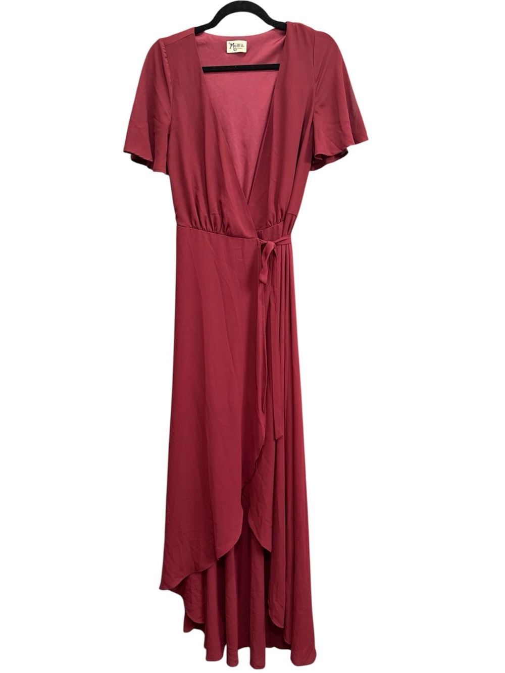 Show Me Your MuMu Sophia Wrap Maxi Dress - Burgundy - Picture 4 of 7